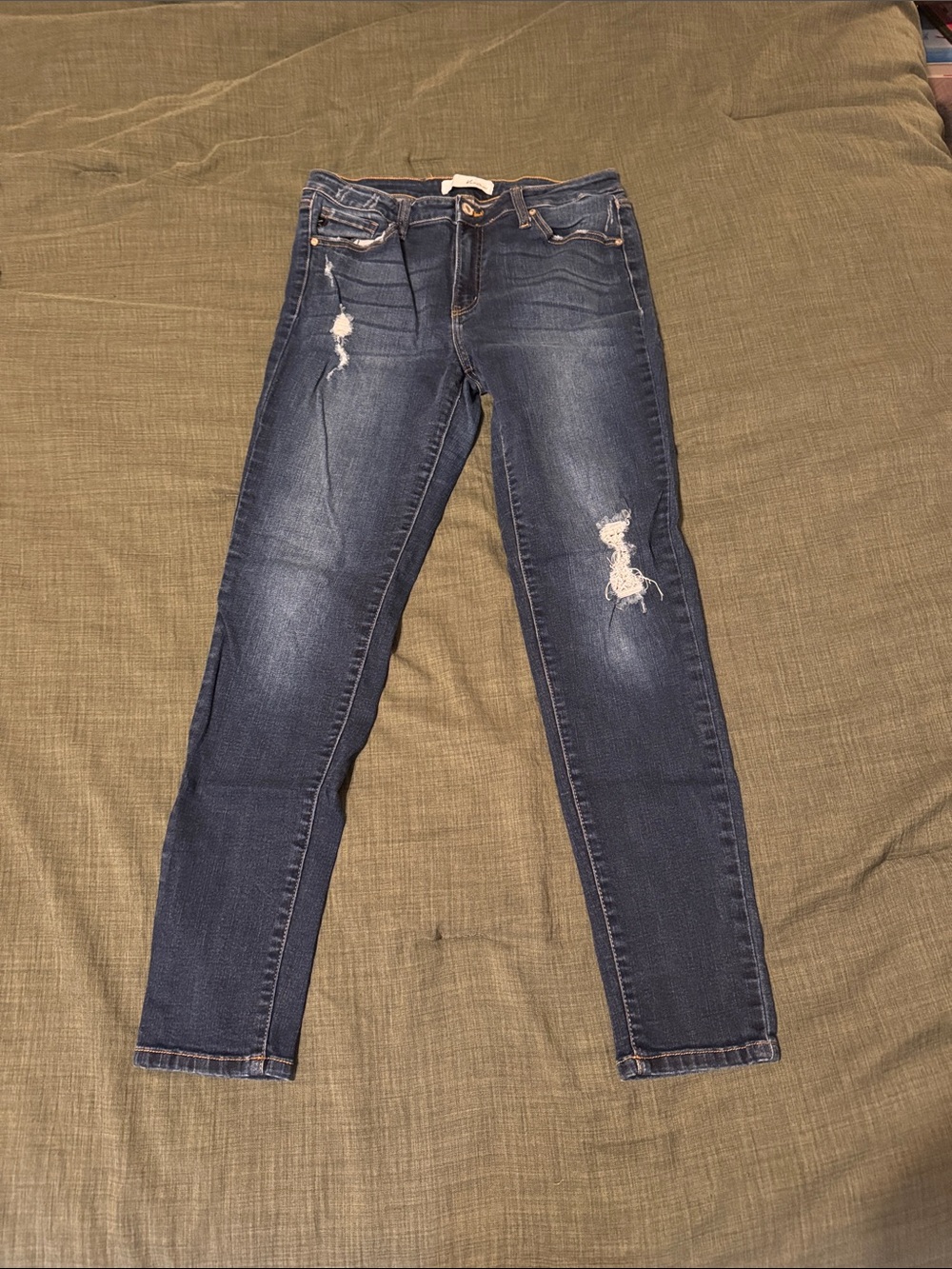 KanCan Mid Wash Distressed Skinny Jeans in Blue